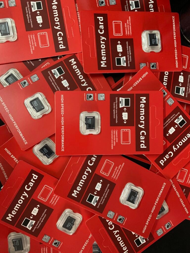 16gb micro sd card in card board package