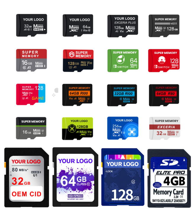Micro sd card and big sd card with logo custom design available