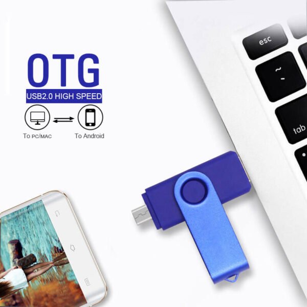 2 in 1 metal rotating OTG mobile phone USB flash drive - Image 2