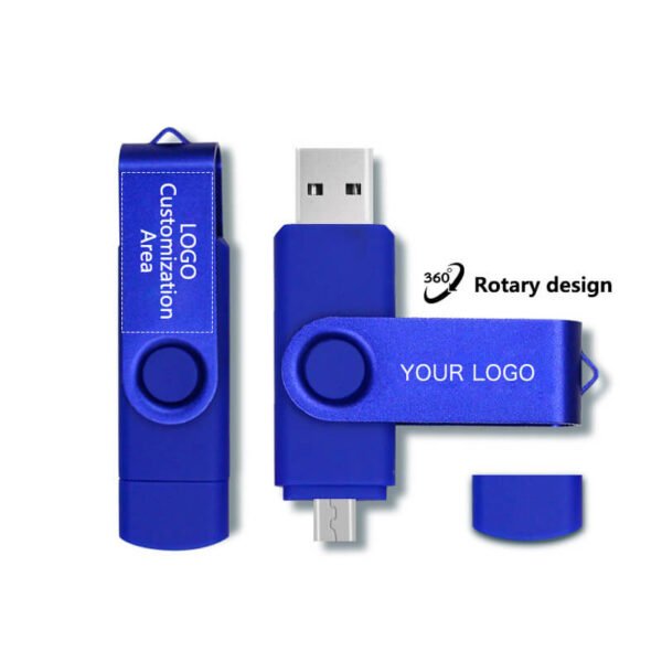 2 in 1 metal rotating OTG mobile phone USB flash drive - Image 3