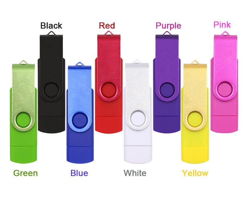 OTG USB flash drives are available in a variety of colors