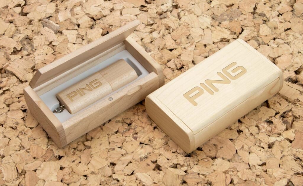 wooden pendrive in bamboo wooden box case