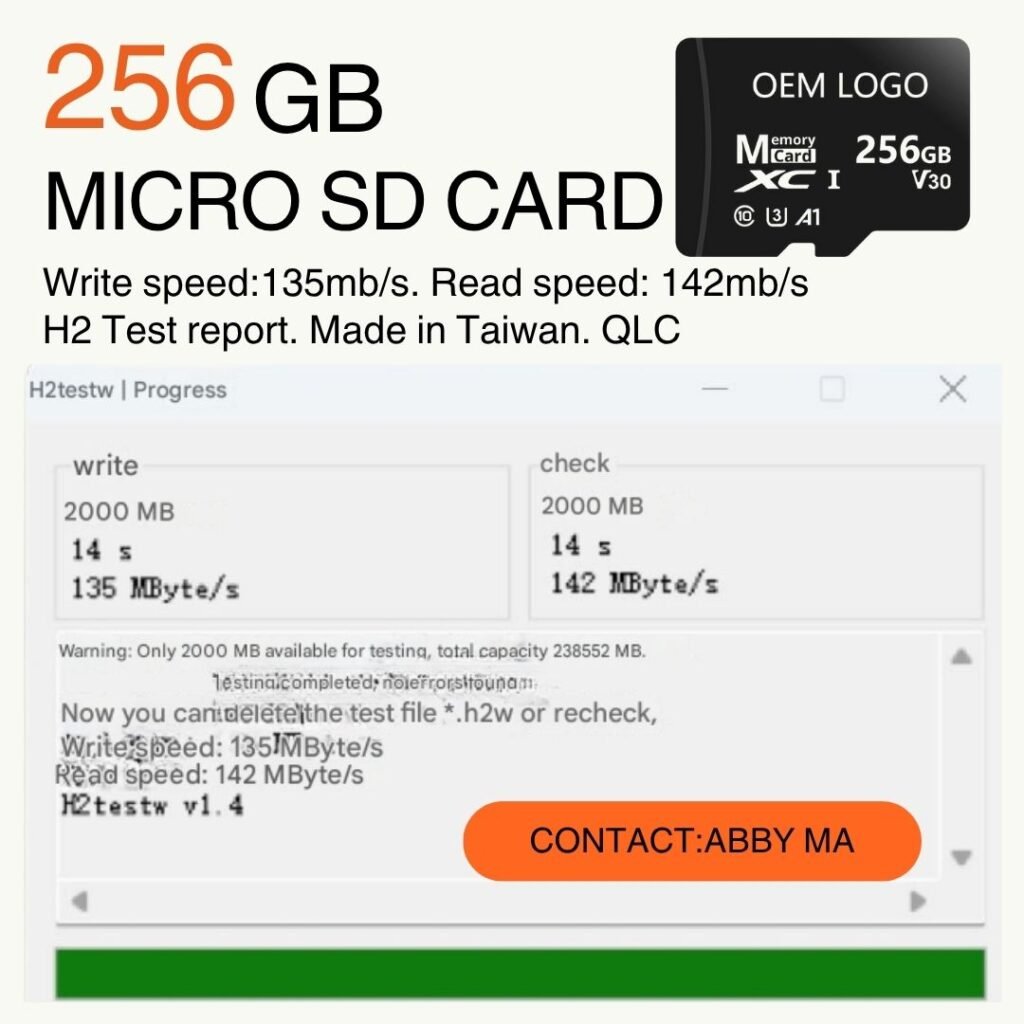 256gb QLC micro sd card h2 test speed report