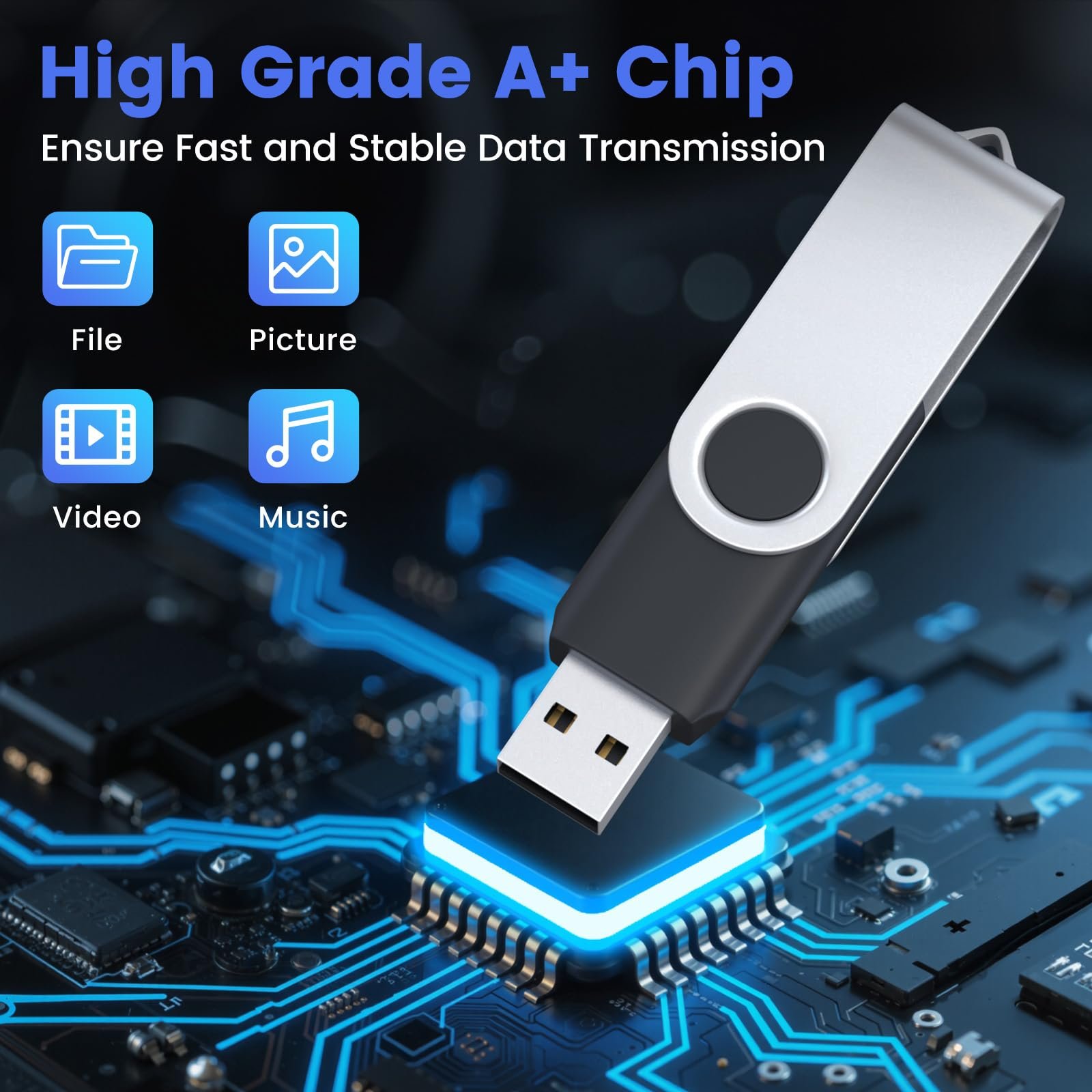 High-speed rotating USB flash drive