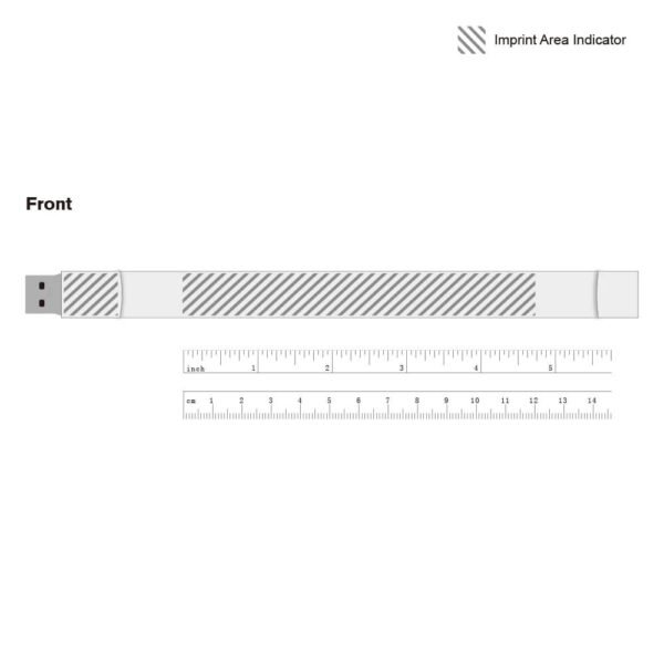 Logo printing area on USB wristband