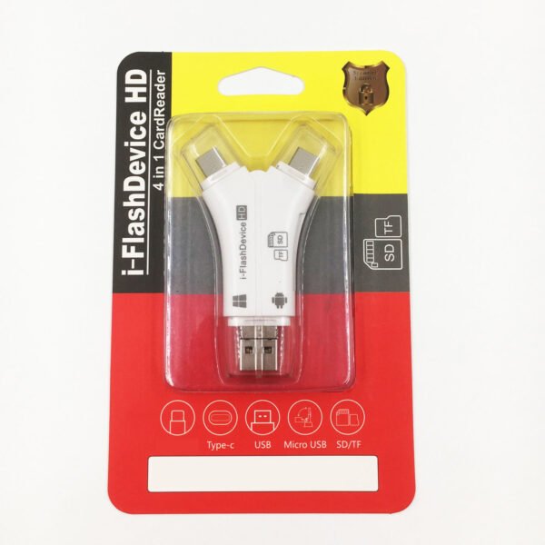 SD Card Reader Y Shape Adapter 4-in-1 Interface Micro USB Type C Iphone TF Card OTG Multifunction Reader - Image 5