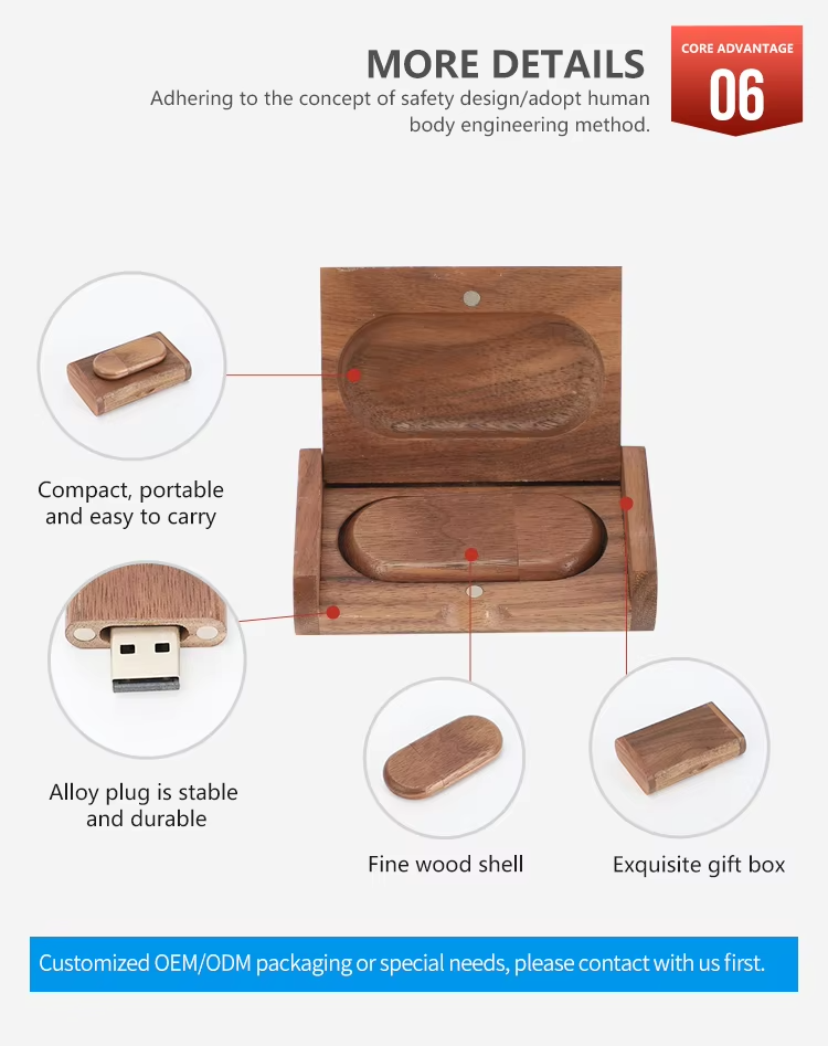 Oak wood flash drive