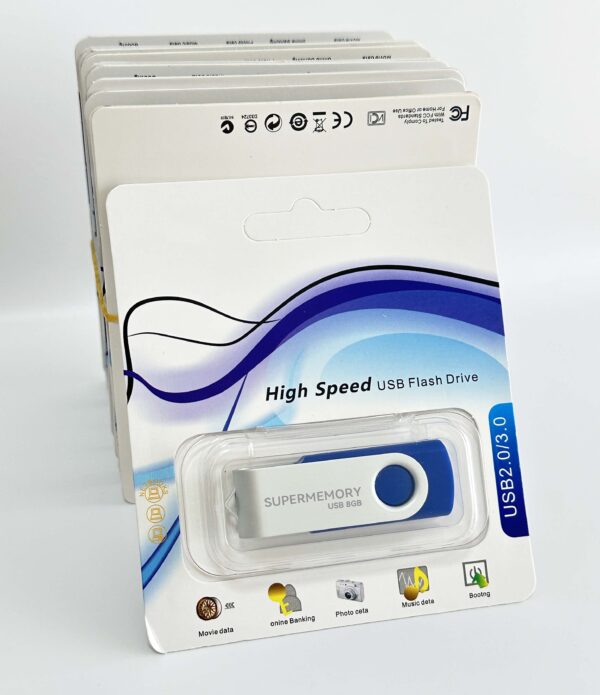 Custom logo printing on swivel USB flash drive for branding