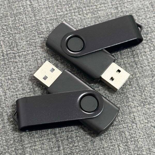 black rotating pendrive front and back side