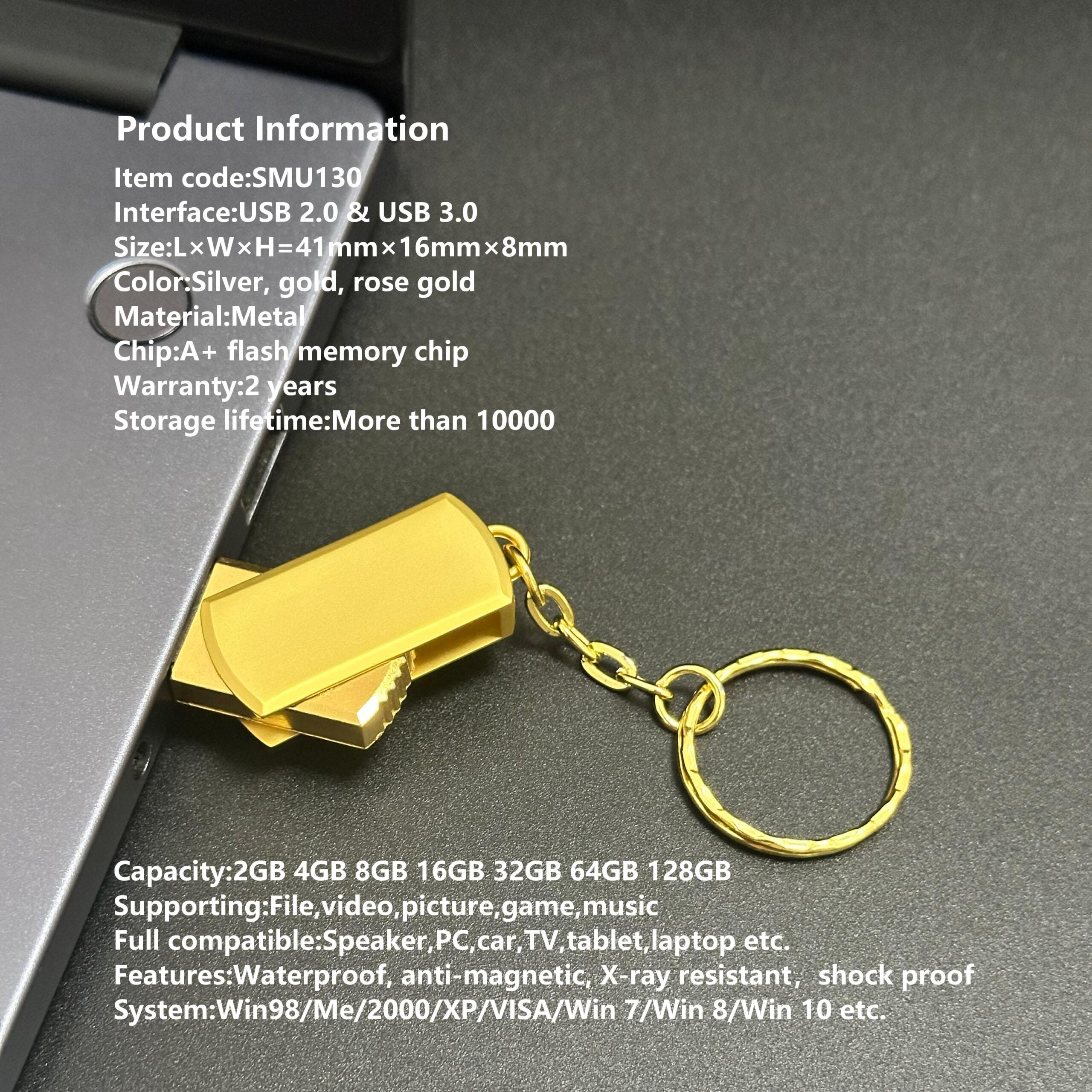 Metal swivel pendrive Includes specific parameters