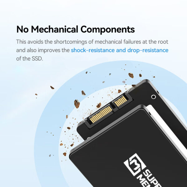 T100 SSD with no mechanical components improves shock resistance and drop resistance