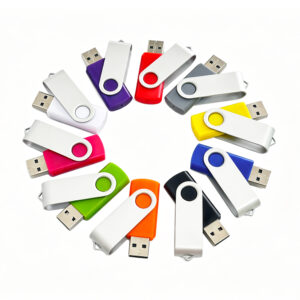 Swivel USB flash drive available in multiple colors - silver black blue red gold rotating pendrive