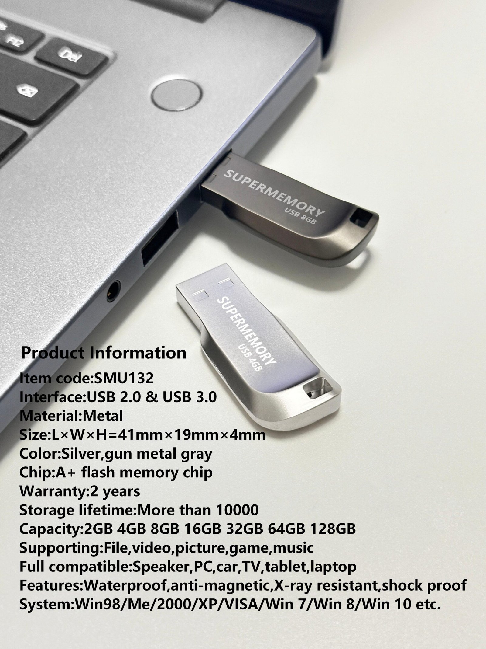 CZ74 metal USB flash drive with waterproof sealed metal body and shockproof construction for data protection