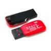 Red black USB flash drive for SanDisk Cruzer Blade showing matte black front panel with red edge trim