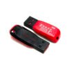 Red black USB flash drive for SanDisk Cruzer Blade with capless design, black matte body with red edges and lanyard hole
